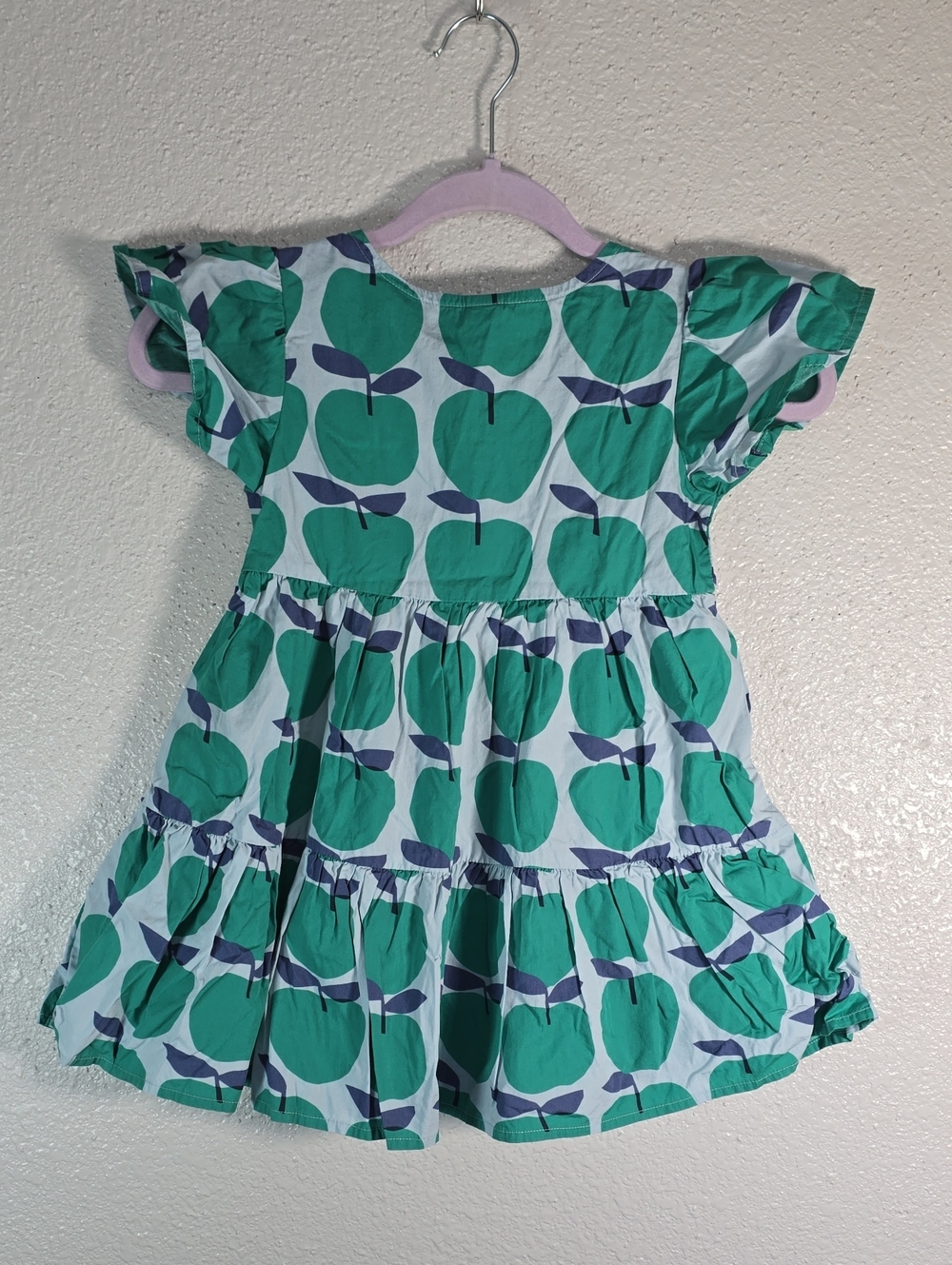 Tea Collection Green Apple Print Ruffled Kids Dress - Picture 9 of 9